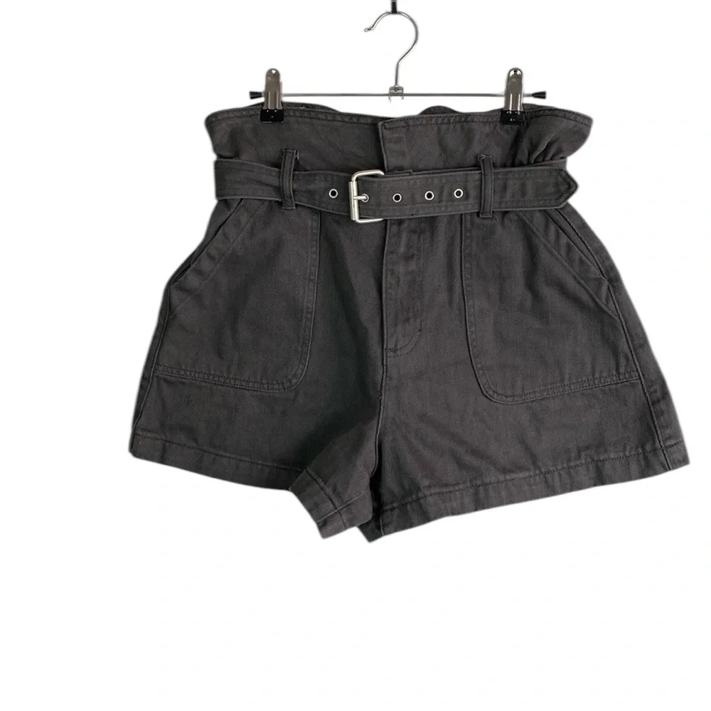 Blank NYC grey paperbag waist denim shorts - Picture 1 of 5